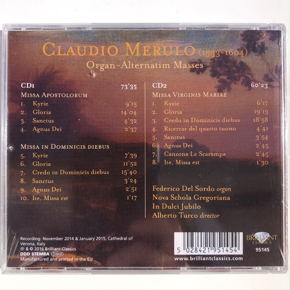 Merulo Organ-Alternatim Masses by Claudio Merulo Alberto Turco CD 5028421951454 - Picture 3 of 3